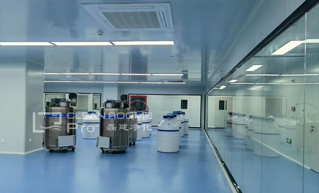上海医药企业CAR-T细胞GMP制备车间及细胞库A级洁净室装修工程案例_磊建净化 (5)